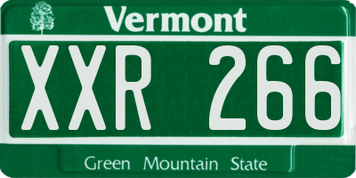 VT license plate XXR266
