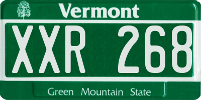 VT license plate XXR268