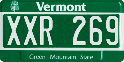 VT license plate XXR269