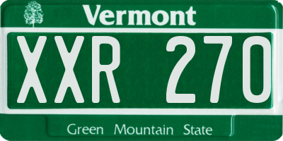 VT license plate XXR270