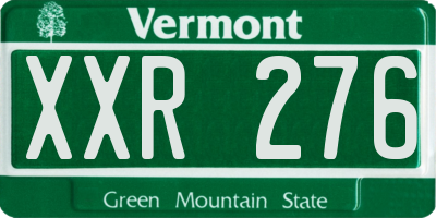 VT license plate XXR276