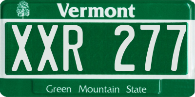 VT license plate XXR277