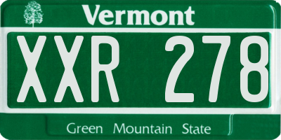 VT license plate XXR278