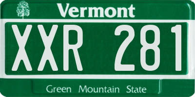 VT license plate XXR281