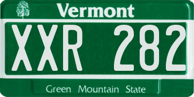 VT license plate XXR282