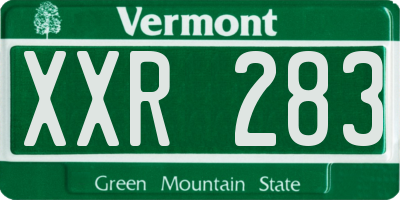 VT license plate XXR283