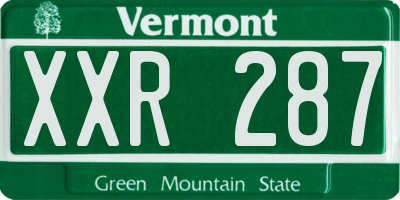 VT license plate XXR287