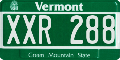 VT license plate XXR288