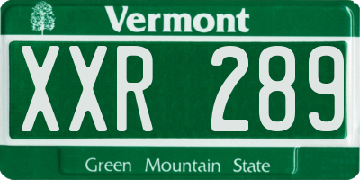 VT license plate XXR289