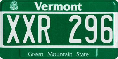 VT license plate XXR296