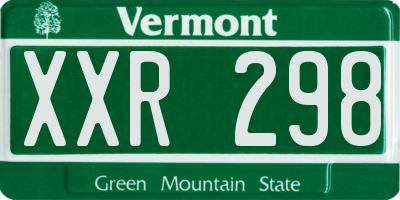 VT license plate XXR298