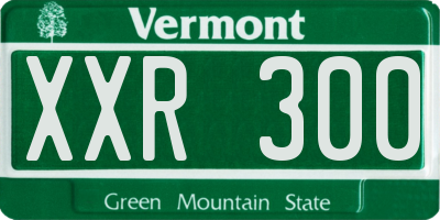 VT license plate XXR300
