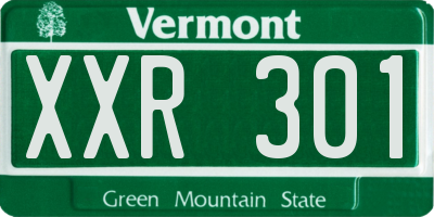 VT license plate XXR301