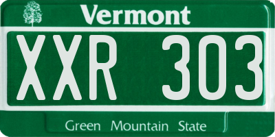 VT license plate XXR303
