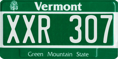 VT license plate XXR307