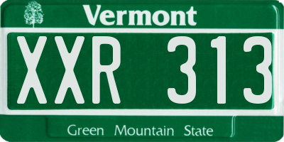 VT license plate XXR313