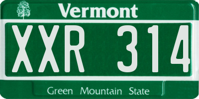 VT license plate XXR314