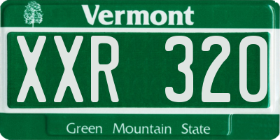 VT license plate XXR320