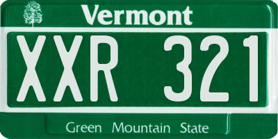VT license plate XXR321