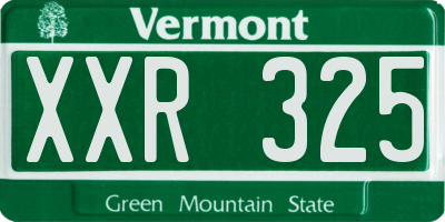 VT license plate XXR325