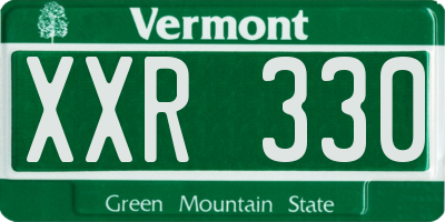 VT license plate XXR330