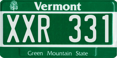 VT license plate XXR331