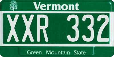 VT license plate XXR332