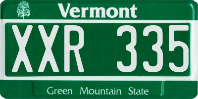 VT license plate XXR335
