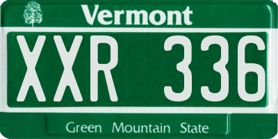 VT license plate XXR336