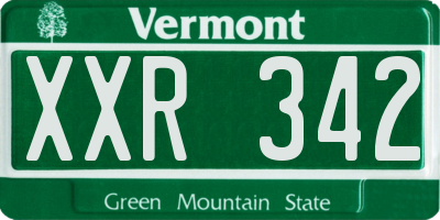 VT license plate XXR342