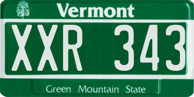 VT license plate XXR343
