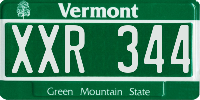 VT license plate XXR344