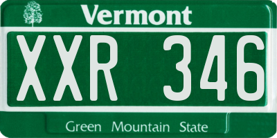 VT license plate XXR346