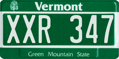 VT license plate XXR347