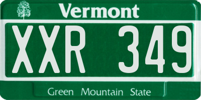 VT license plate XXR349