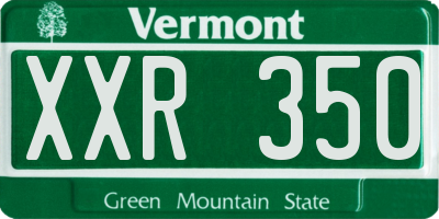 VT license plate XXR350