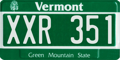 VT license plate XXR351