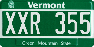 VT license plate XXR355