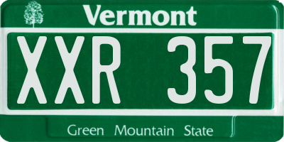VT license plate XXR357