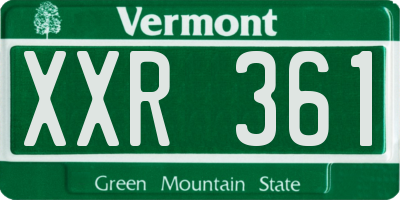 VT license plate XXR361