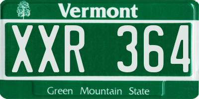 VT license plate XXR364