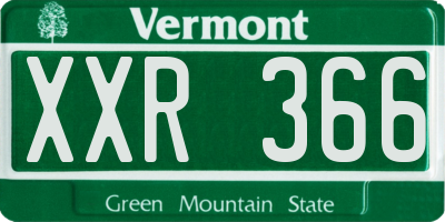 VT license plate XXR366