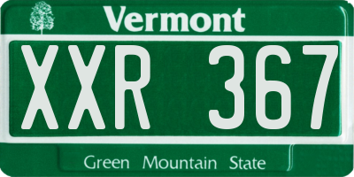 VT license plate XXR367