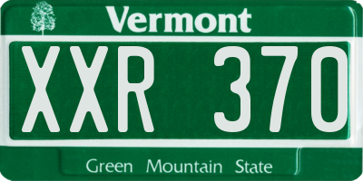 VT license plate XXR370