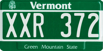 VT license plate XXR372
