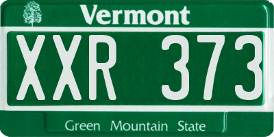 VT license plate XXR373