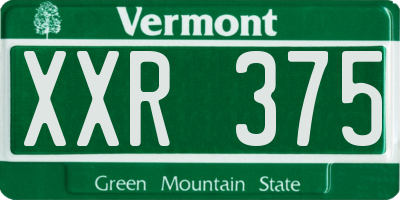 VT license plate XXR375