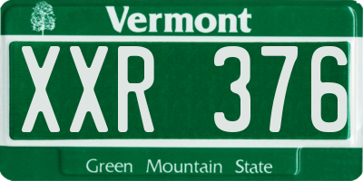 VT license plate XXR376