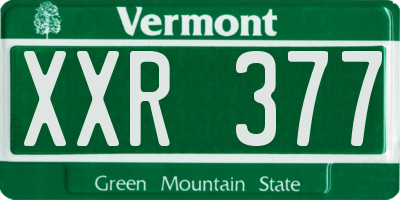 VT license plate XXR377