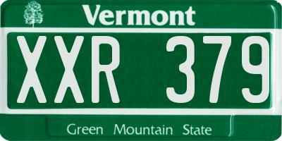 VT license plate XXR379
